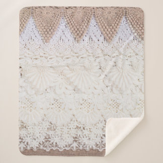 Lace cloth background and texture sherpa blanket