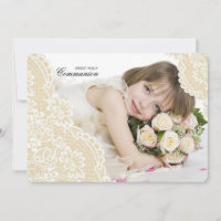 Lace Corners Horizontal Photo Invitation