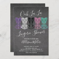Lace Corset Lingerie Bridal Shower Invitation