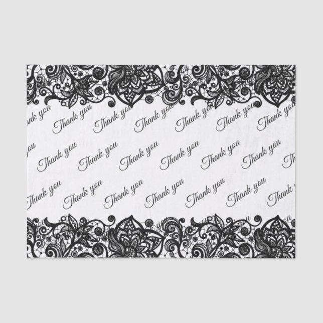 Lace custom Thank you Wedding tissue paper (Front)