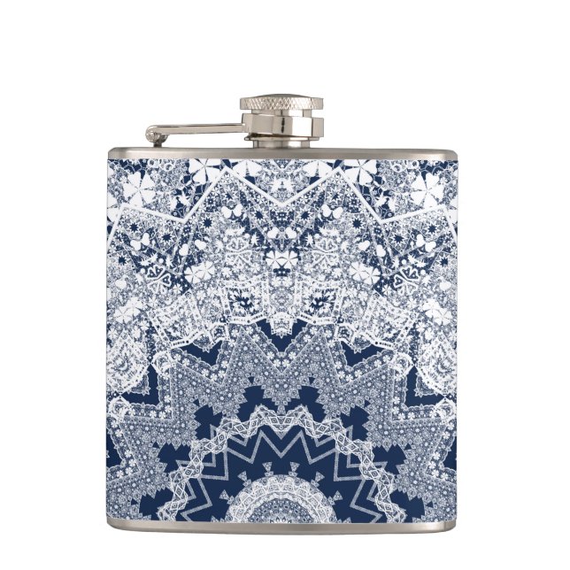 Lace decoration hip flask (Front)