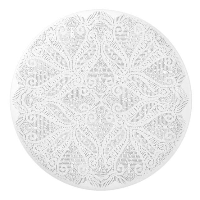 Lace doily ceramic knob (Front)
