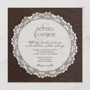 Lace Doily Wedding Invitation