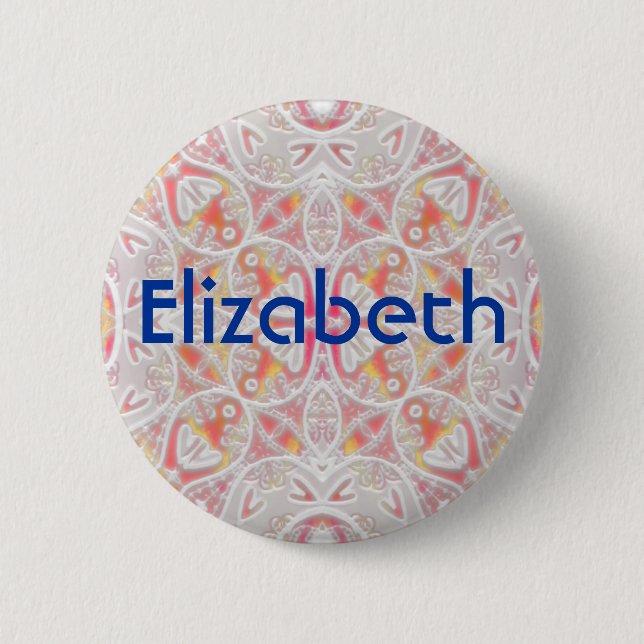 lace, Elizabeth 6 Cm Round Badge (Front)