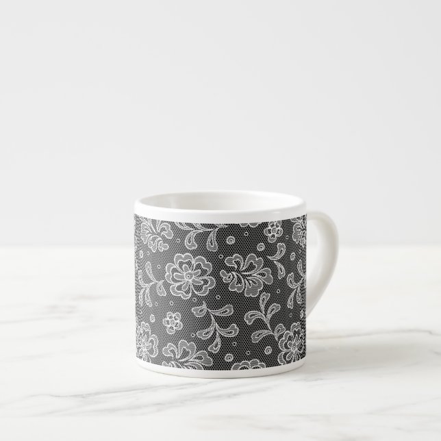 Lace fabric pattern 1 espresso cup (Front Right)
