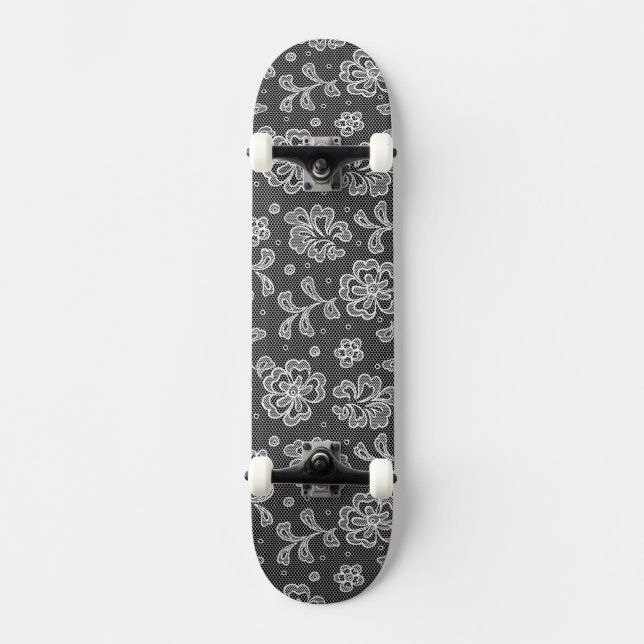 Lace fabric pattern 1 skateboard (Front)