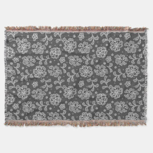 Lace fabric pattern 1 throw blanket