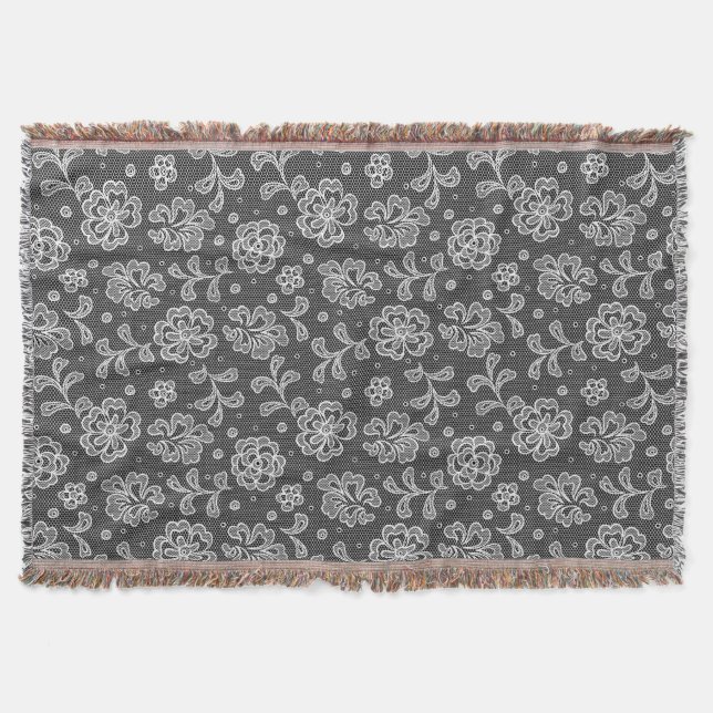 Lace fabric pattern 1 throw blanket (Front)