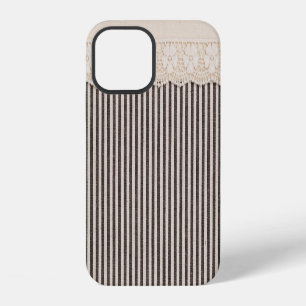 Lace fabric textile texture, background pattern. iPhone 12 case