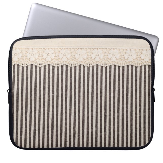 Lace fabric textile texture, background pattern. laptop sleeve (Front)