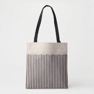 Lace fabric textile texture, background pattern. tote bag