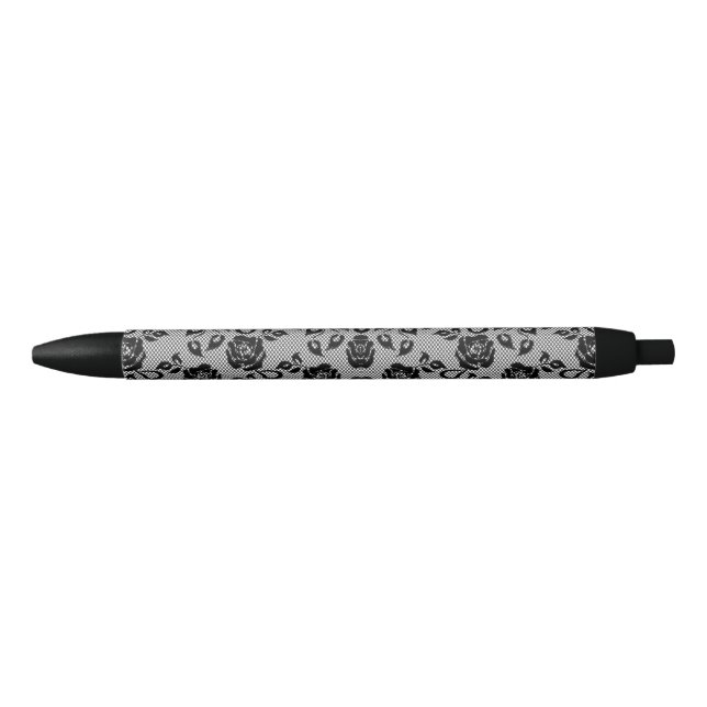 Lace Fishnet Pen with Roses (Front)