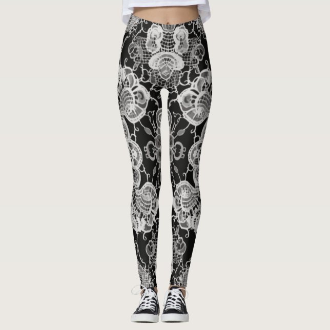 Lace Floral Harmony Leggings (Front)