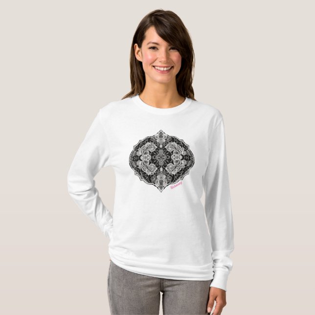 Lace Floral Harmony T-Shirt (Front Full)