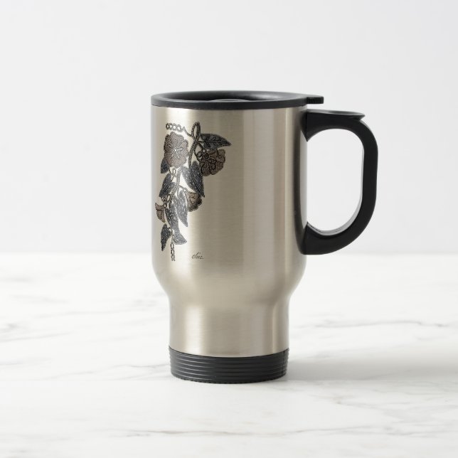 Lace Flowers Travel Mug (Right)