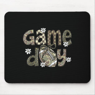 Lace Football Coquette Bow Camouflage Checkered Ga Mouse Pad