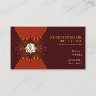 Lace fractal Orange Brown Business Card
