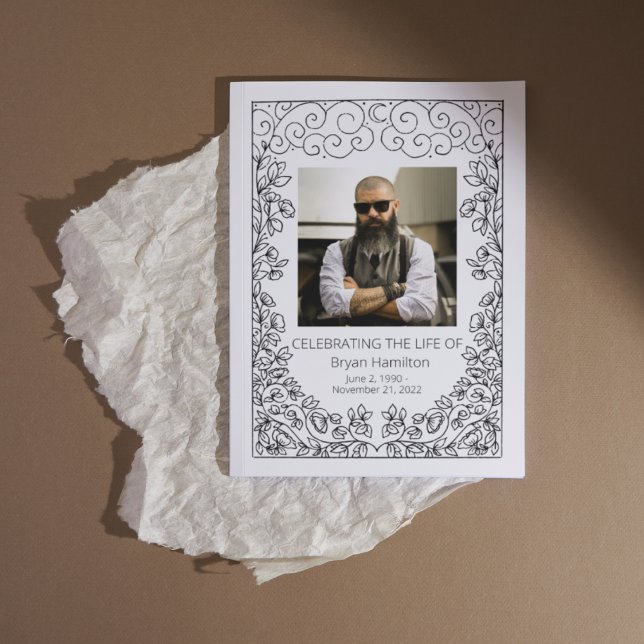 Lace Frame Funeral Celebration of Life Program Invitation (Creator Uploaded)