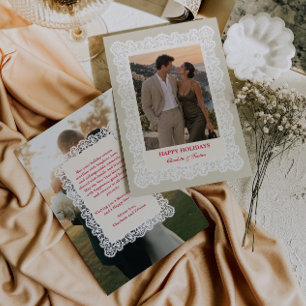 Lace Frame Photo Holiday Card