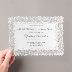 lace frame wedding acrylic invitations