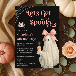 Lace Ghost Halloween Birthday Party Invitation