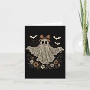 Lace Ghost Shirt Feminine Halloween Elegant Floral Card