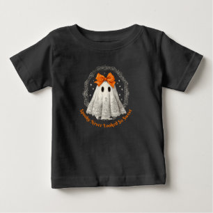 Lace Ghost with Bow in Wreath and Stars Baby T-Shirt