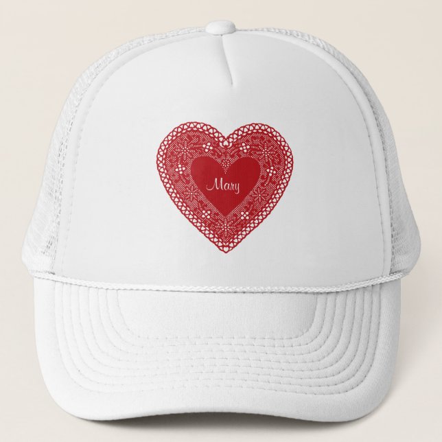 Lace Heart Trucker Hat (Front)
