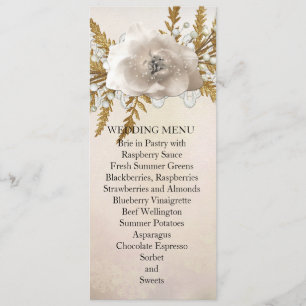 Lace Holiday Winter Wedding Menu