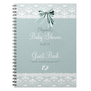 Lace Image Baby Shower Guest Book- Spiral Notebook