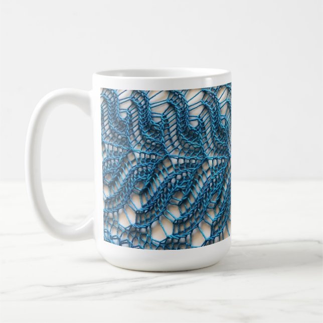 Lace Knitting Themed Mug (Left)