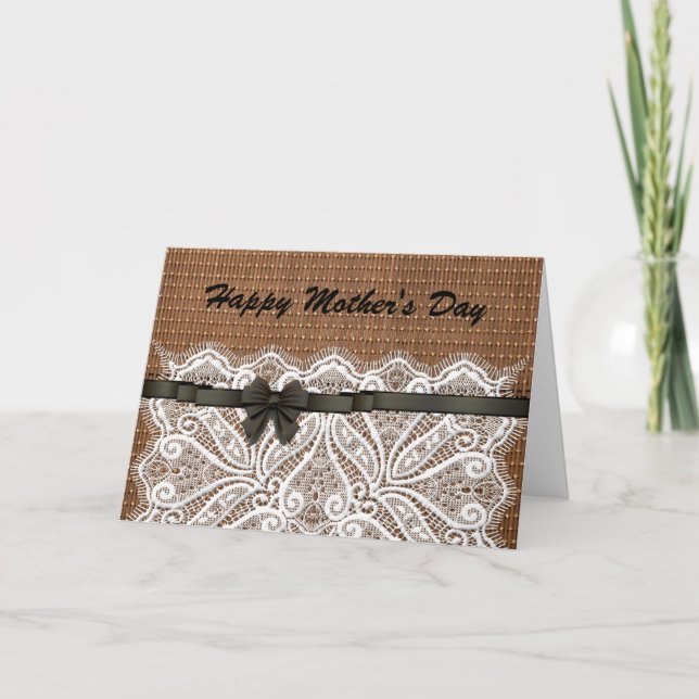 Lace-Look Country Style Mother's Day Card (Front)