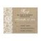 Lace Look Rustic WARM Burlap Wedding RSVP PostCard