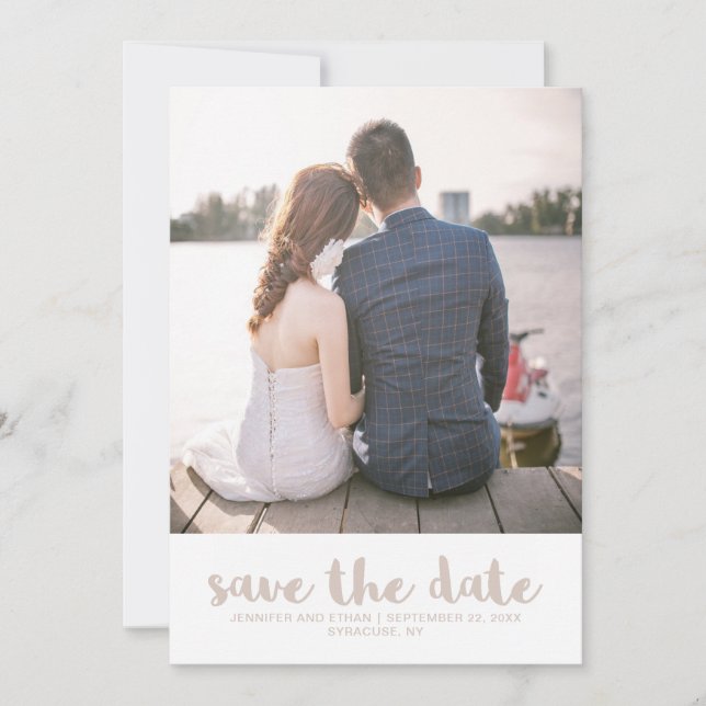 Lace Look Wedding Save the Date Photo (Front)