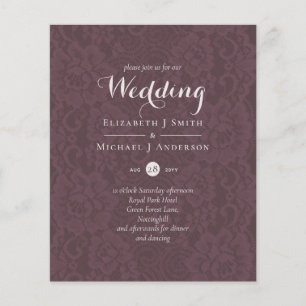 Lace Merlot Ivory Wedding Invitations Budget