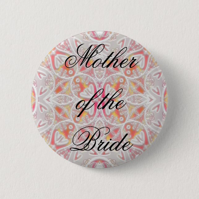 lace, Mother of the Bride 6 Cm Round Badge (Front)