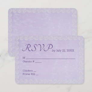 Lace on Lavender RSVP Wedding Card