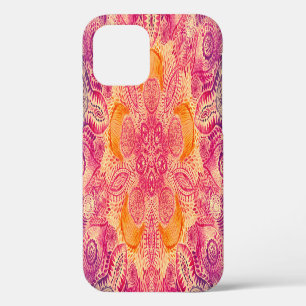 Lace Ornament Mandala: Round Watercolor Design iPhone 12 Case