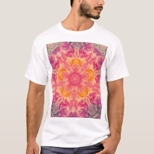 Lace Ornament Mandala: Round Watercolor Design T-Shirt