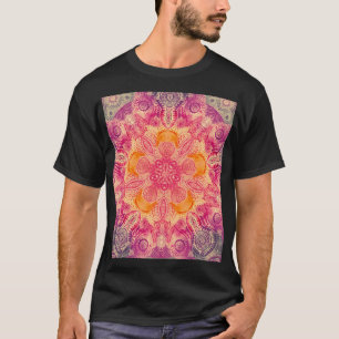Lace Ornament Mandala: Round Watercolor Design T-Shirt