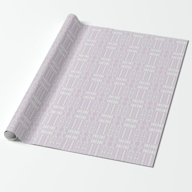 Lace over lavender pink  Bridal Wedding Wrapping Paper (Unrolled)