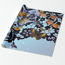 LACE PATTERN BUTTERFLIES IN TWILIGHT GIFT WRAPPING