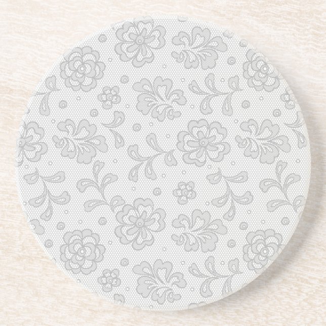 Lace pattern, flower vintage 1 coaster (Front)