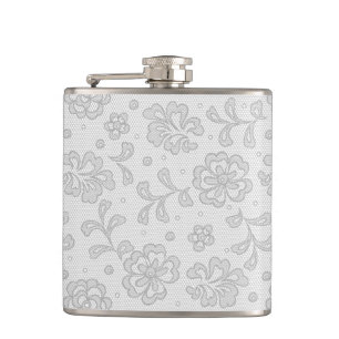 Lace pattern, flower vintage 1 hip flask