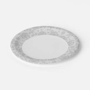 Lace pattern, flower vintage 1 paper plate