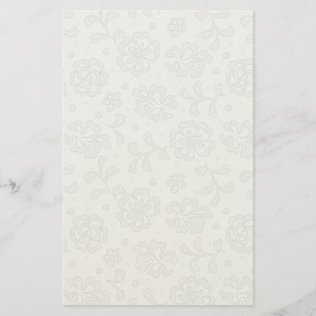 Lace pattern, flower vintage 1 stationery (Front)