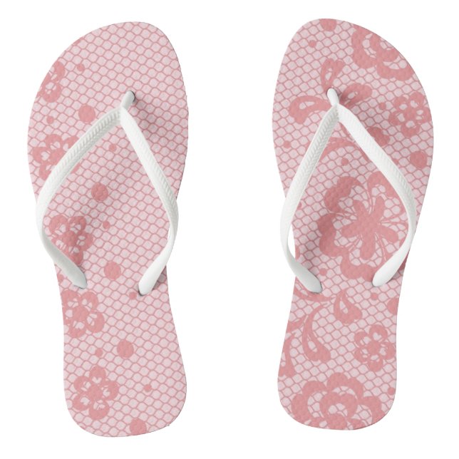 Lace pattern, flower vintage 3 jandals (Footbed)