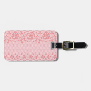 Lace pattern, flower vintage 3 luggage tag