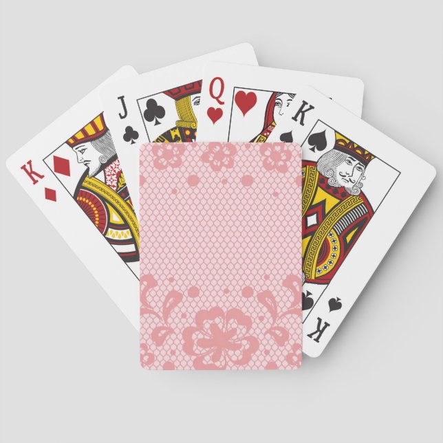 Lace pattern, flower vintage 3 playing cards (Back)