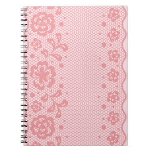 Lace pattern, flower vintage 3 spiral notebook